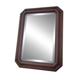 Octagonal beveled wooden mirror 71 x 55