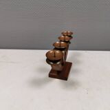 Candlestick/Advent candle holder, made of wood with 4 copper candle holders