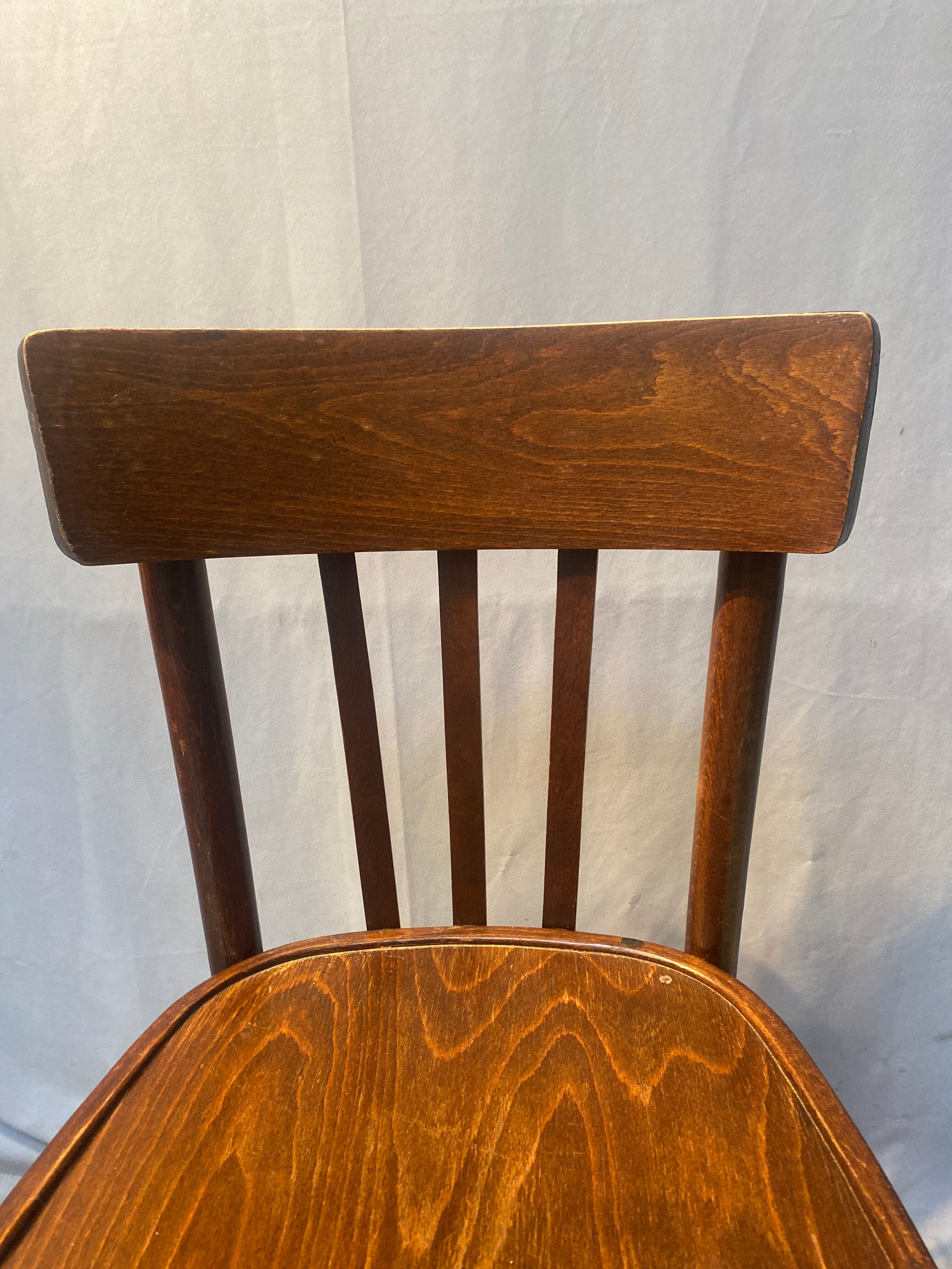 Set of 5 wooden bar chairs