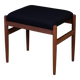 Vintage Teak Stool with Black Fabric, 1960s