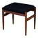 Vintage Teak Stool with Black Fabric, 1960s