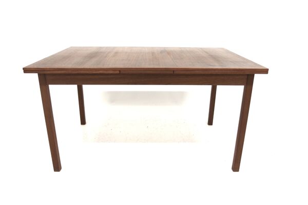 Table de salle à manger scandinave ''portefeuille'' en teck, Hugo Troeds, Suède, 1960