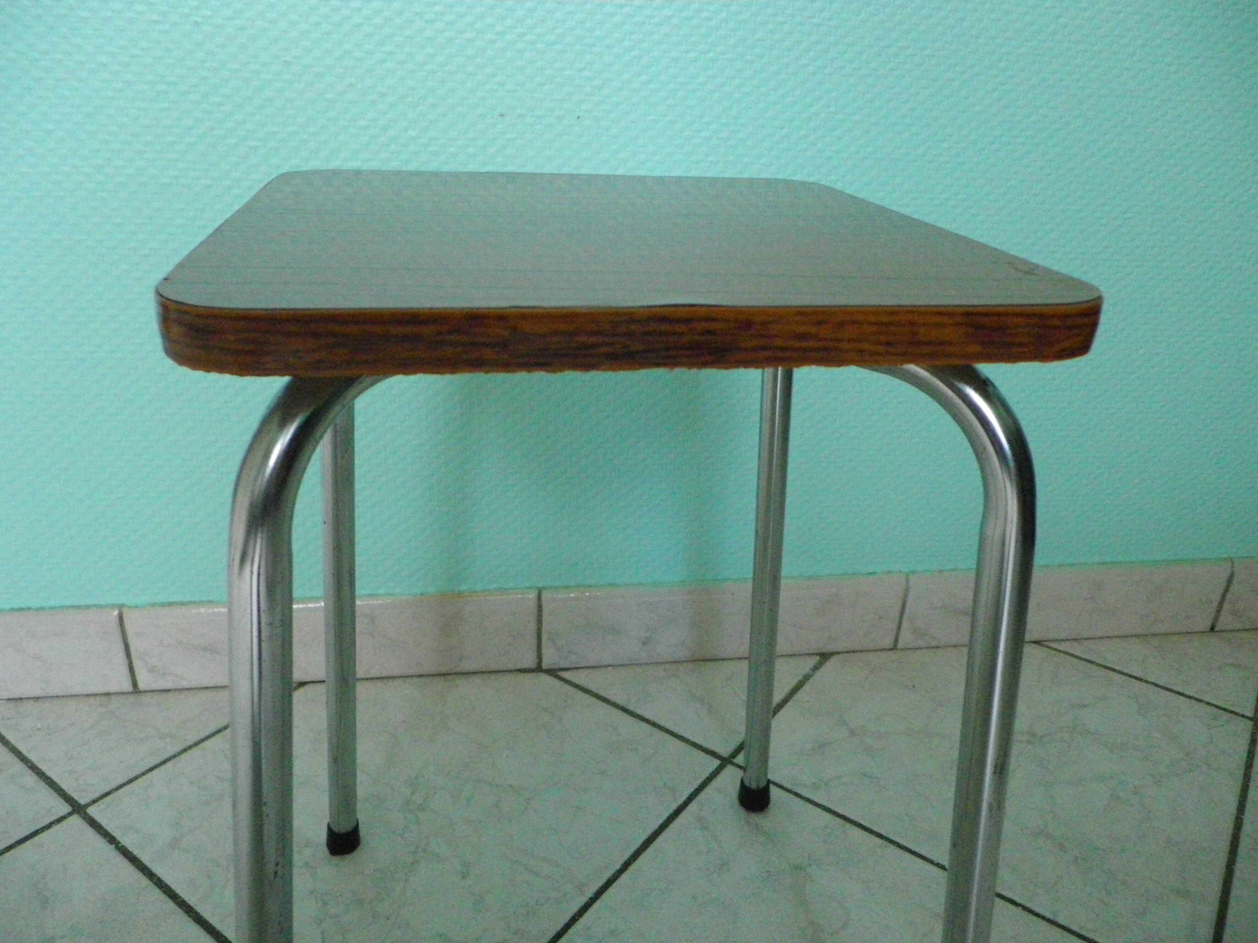 Black streaked brown formica stool 70