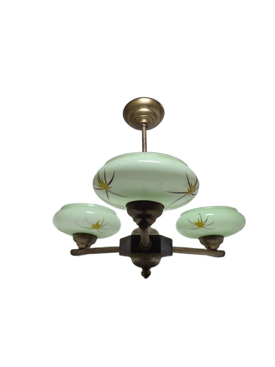 Art Deco style bakelite chandelier, Poland, 1950s