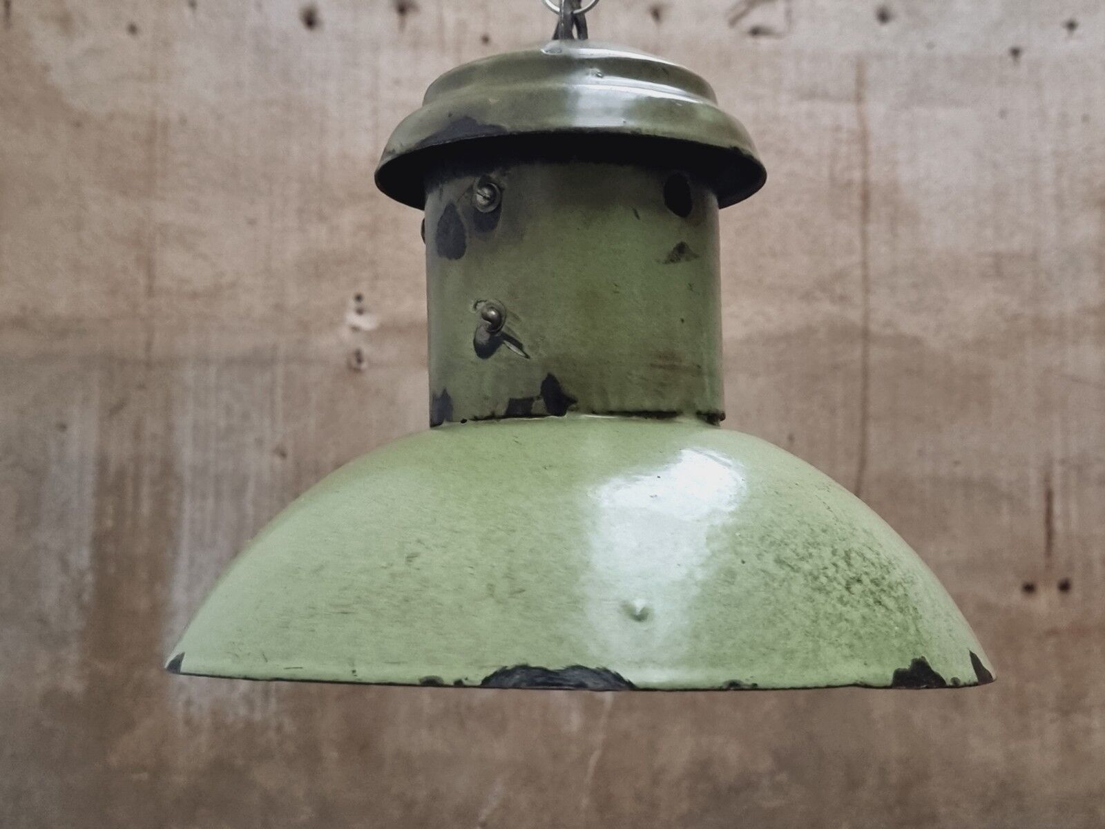 Old street lamp soft green enamel hanging lamp