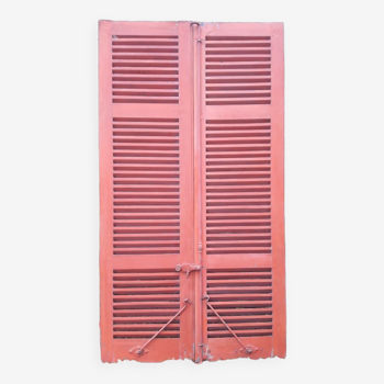 Pair of large louvered shutters H220xW120,5cm