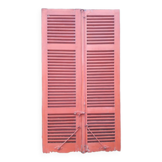 Pair of large louvered shutters H220xW120,5cm