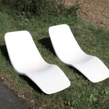 Pair of Charles Zublena fiberglass deck chairs, 1960s