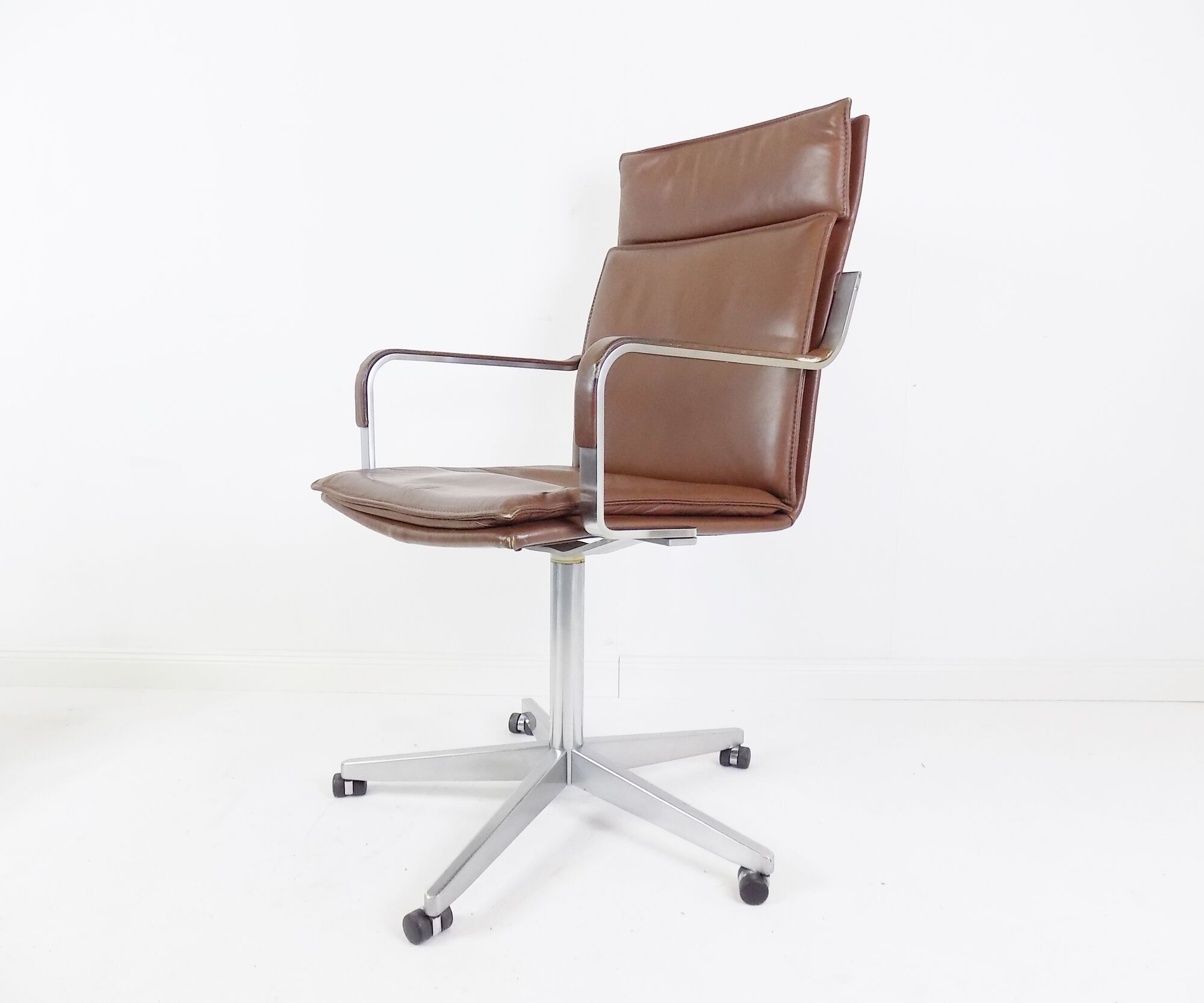 Fauteuil de bureau en cuir Walter Knoll Art Collection par Rudolf Glatzel