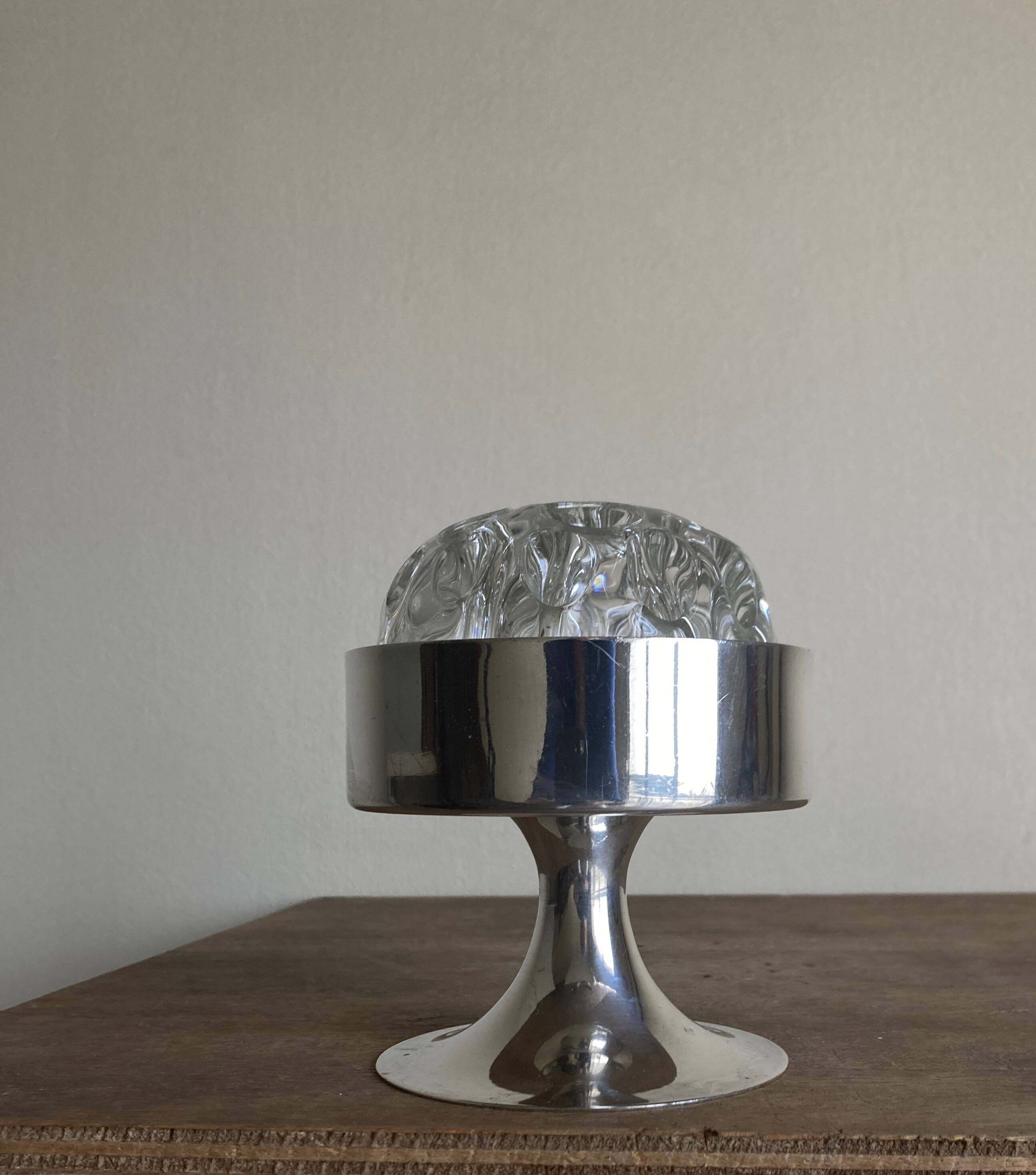 Tulip foot flower spade 1970 in silver metal