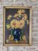 Oil painting on Isorel - Bouquet of yellow flowers Signed Rervillard