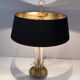 Pair of Brass and White Lacquer Table Lamps, Neoclassical Style, Tr