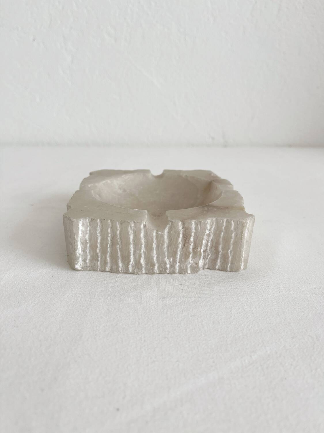 Vintage alabaster square ashtray