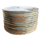 12 semi-hollow plates in Vierzon porcelain decorated with flowers and gilding