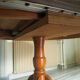 English-style wooden and leather table