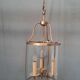 Lanterne cylindrique en laiton et verre