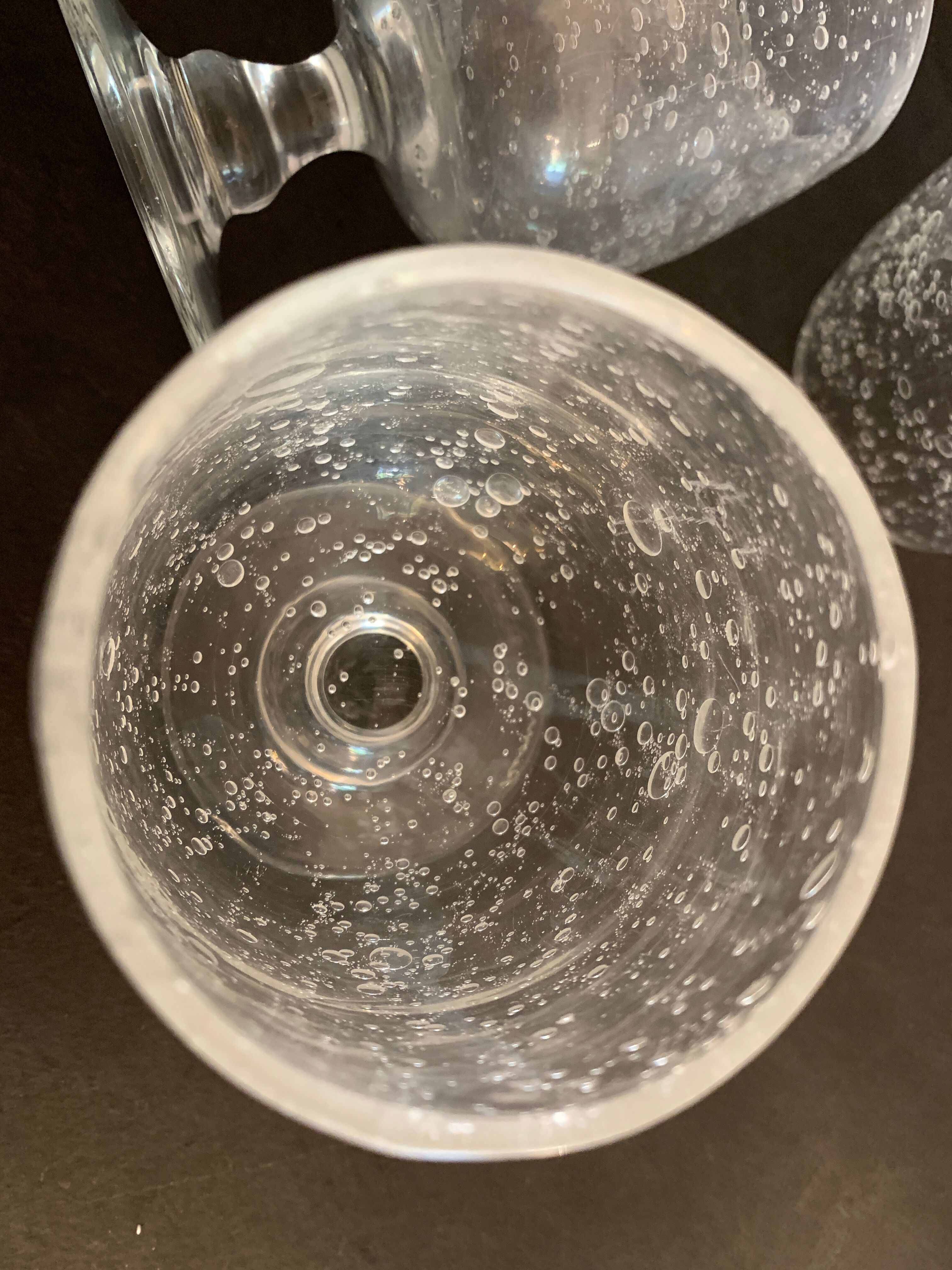 9 Riom blown and bubbled foot glasses