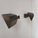 Pair of vintage adjustable wall lights, patinated brass, France 1970.