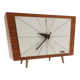 Rare mid century minimalist teak desk clock by zentra