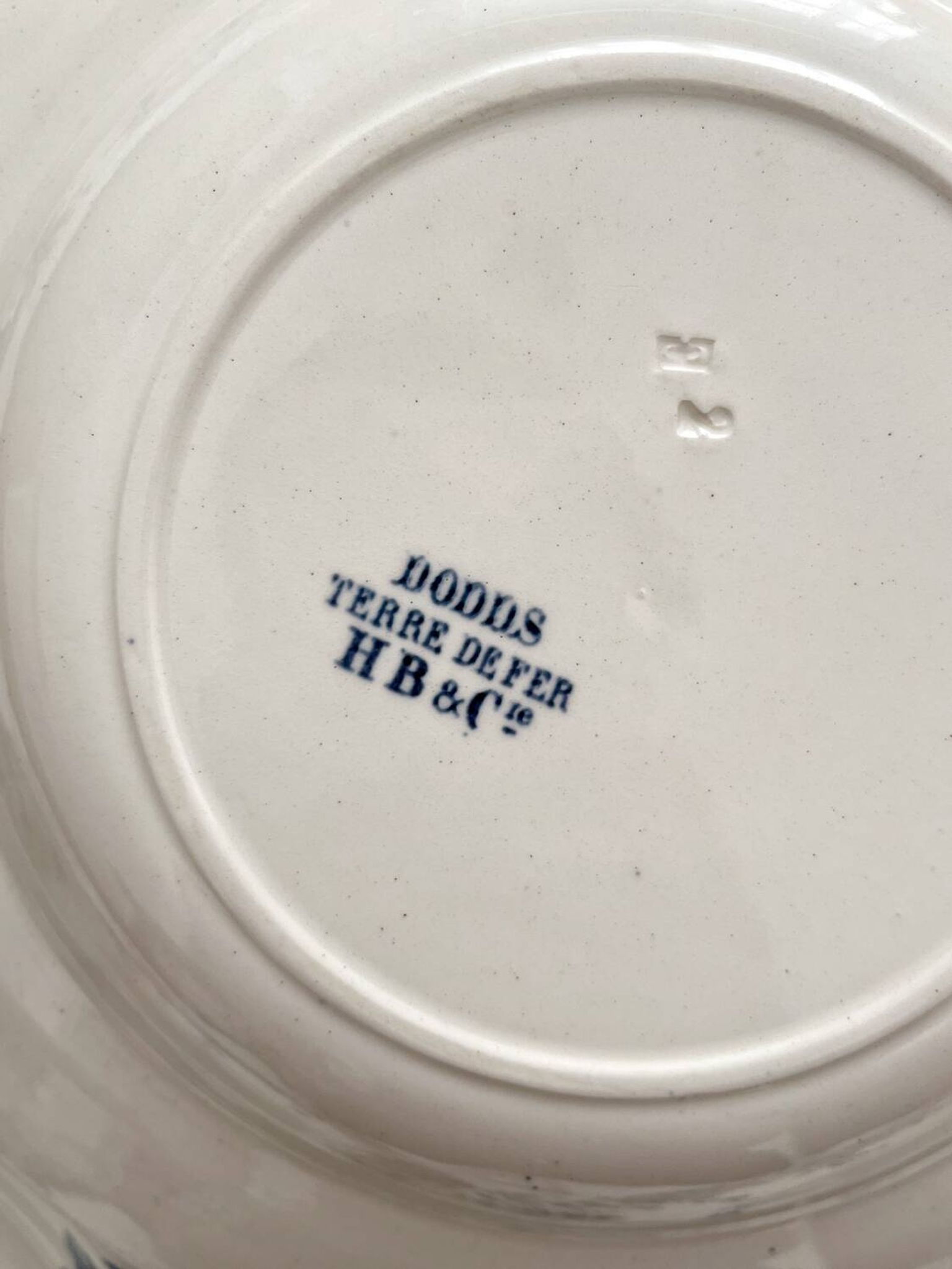 10 "Dodds" ironstone soup plates from Choisy le Roi