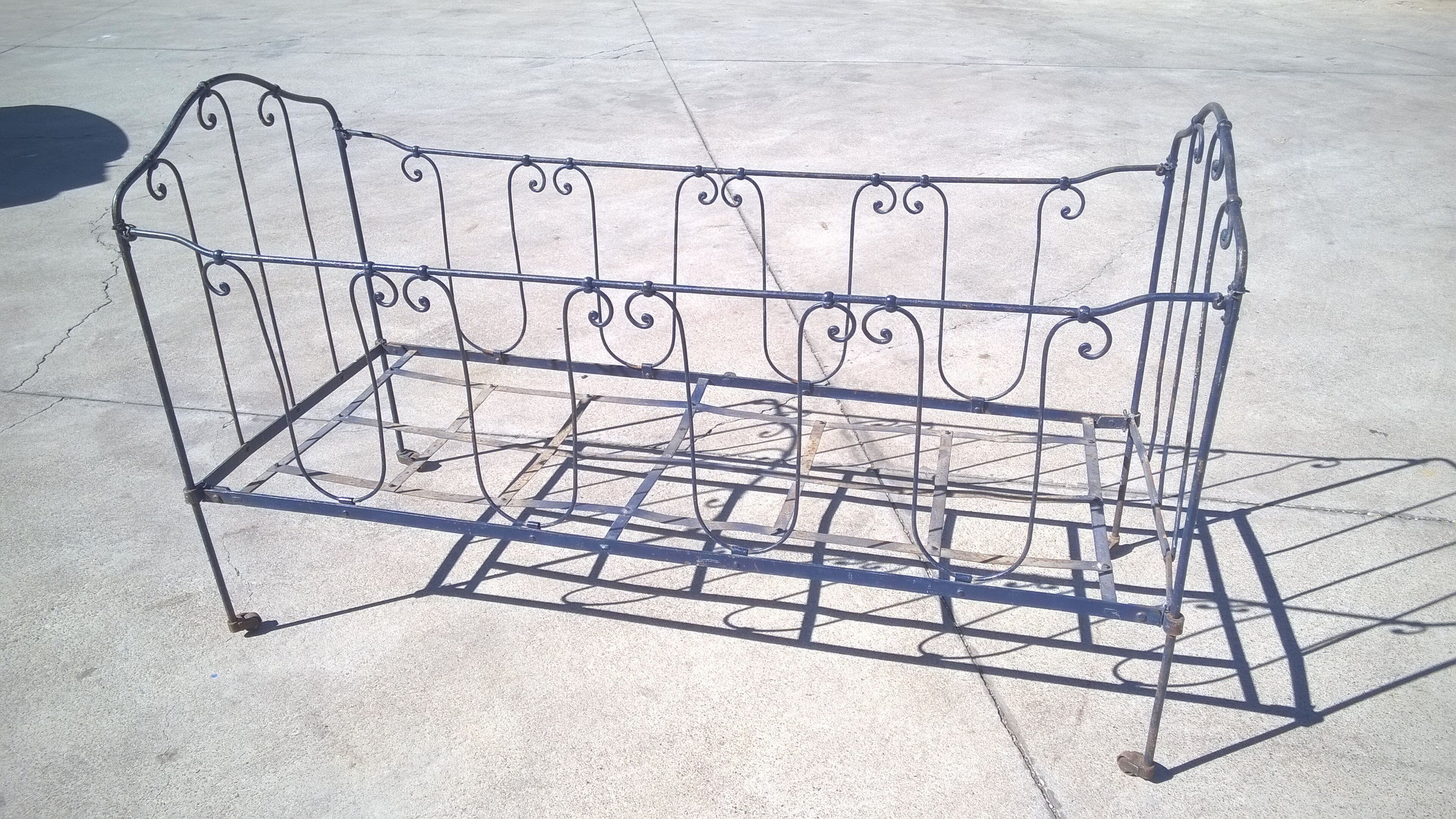 Napoleon III wrought iron folding bed