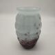 Vase en verre art déco cyan et prune