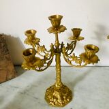 Pair of golden brass candlesticks