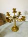 Pair of golden brass candlesticks