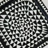 Black and white ceramic plate Domino by Stig Lindberg, ashtray, Gustavsberg, 1950s