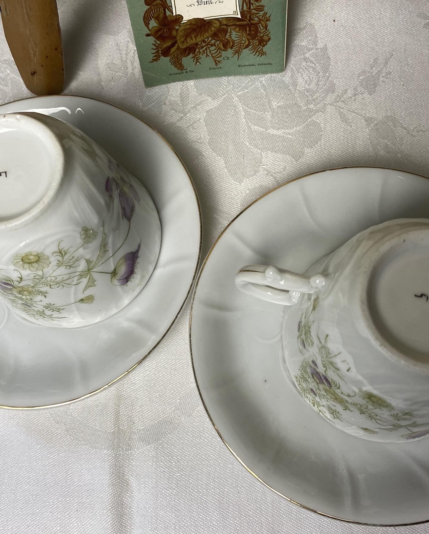 Duo of antique coffee cups