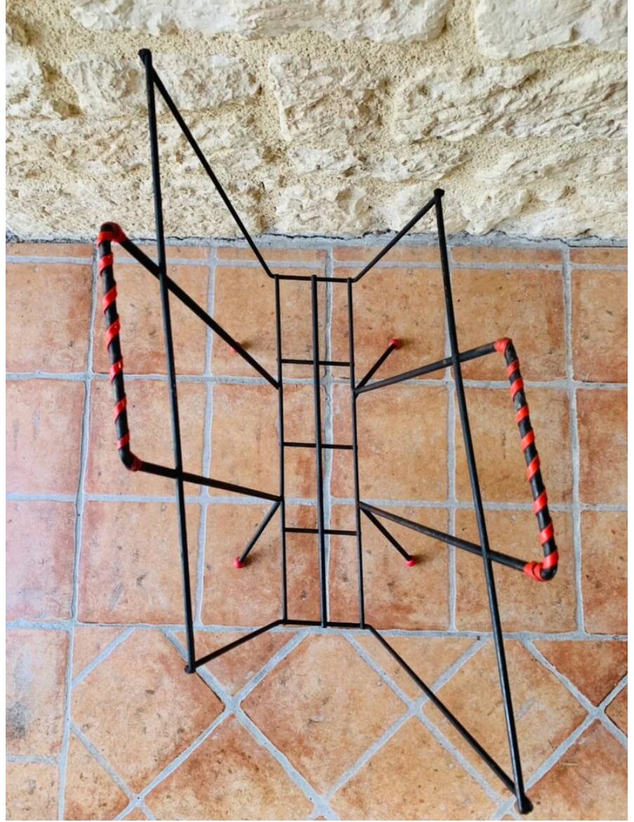 Vintage black metal magazine holder, circa 50's