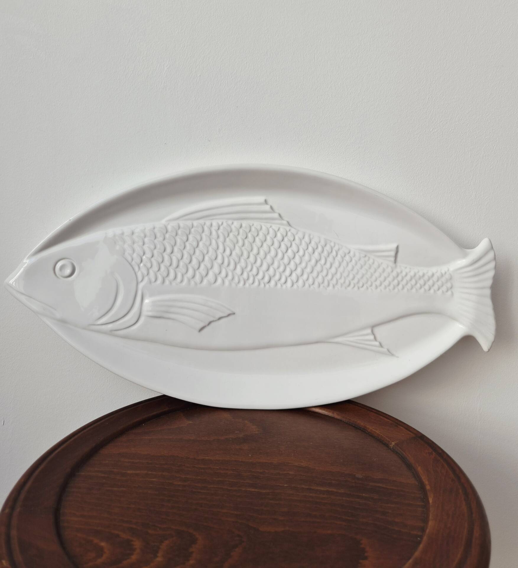 Large vintage ceramic plate "Fish" from Portugal -