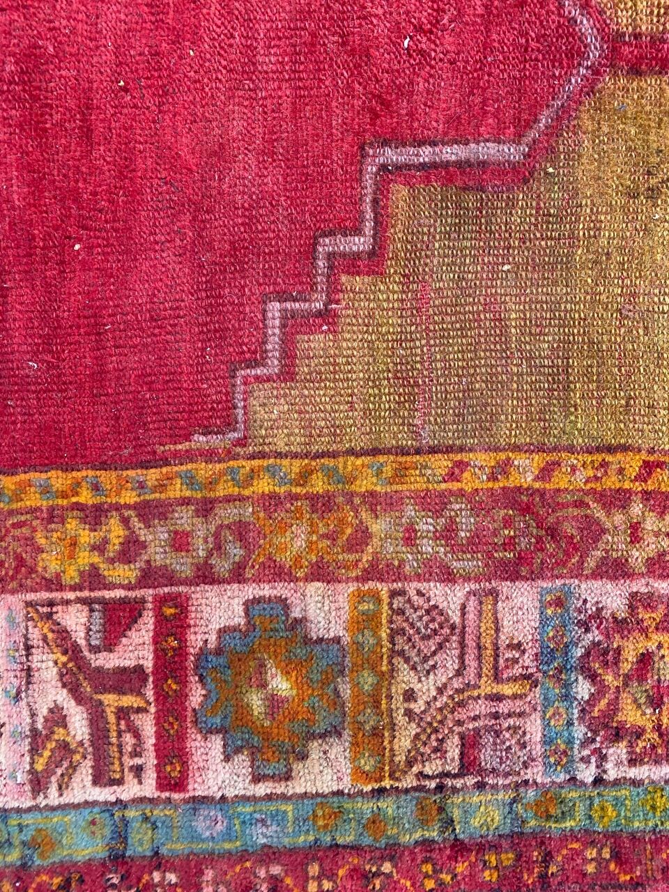 Old Turkish carpet Anatolia handmade 105x135 cm