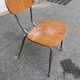 Vintage Chair 60s/70s Formica Wood Pattern & Chrome Legs
