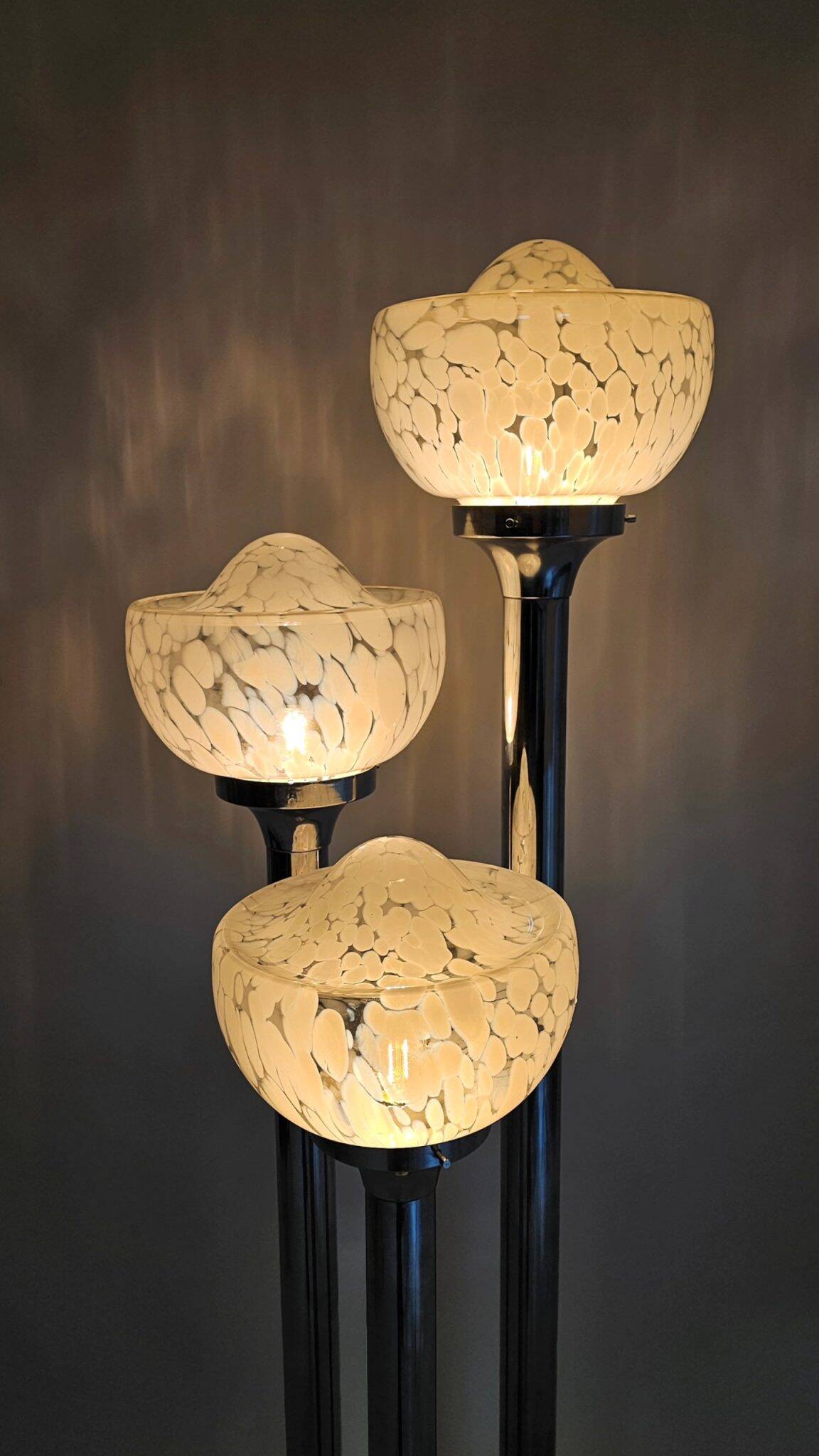 Italian floor lamp with 3 glass bowls