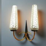 Pair of Mid Century Modern double wall sconce lights