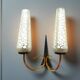 Pair of Mid Century Modern double wall sconce lights