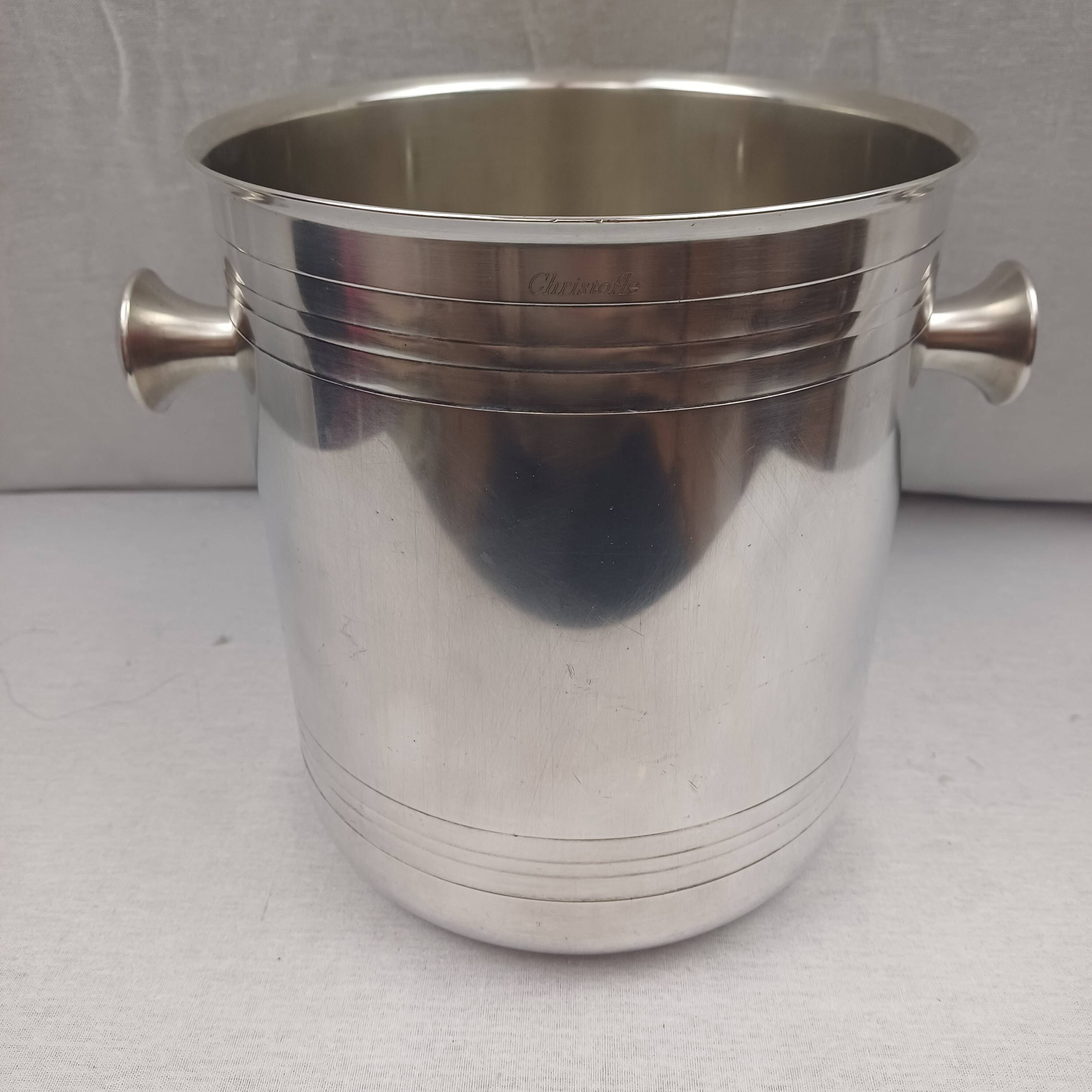 Christofle modèle vibration - seau à champagne Luc Lanel métal argenté tbe