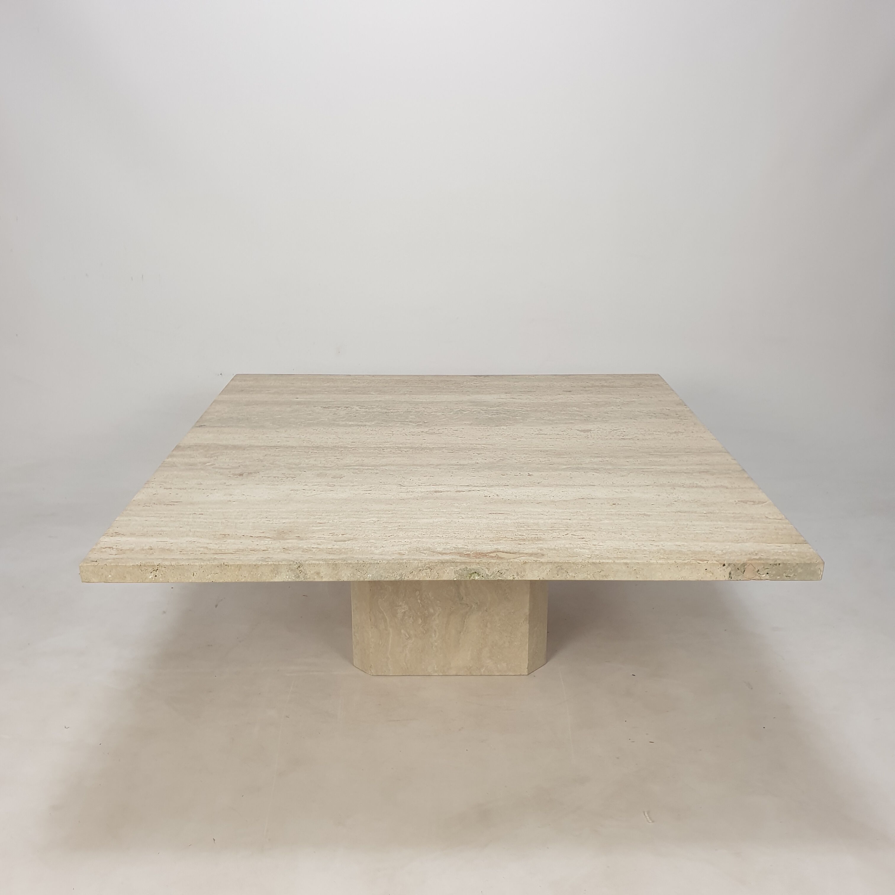 Italian travertine coffee table, 1980s