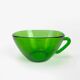 6 Large Vereco cups and saucers emerald green 70s