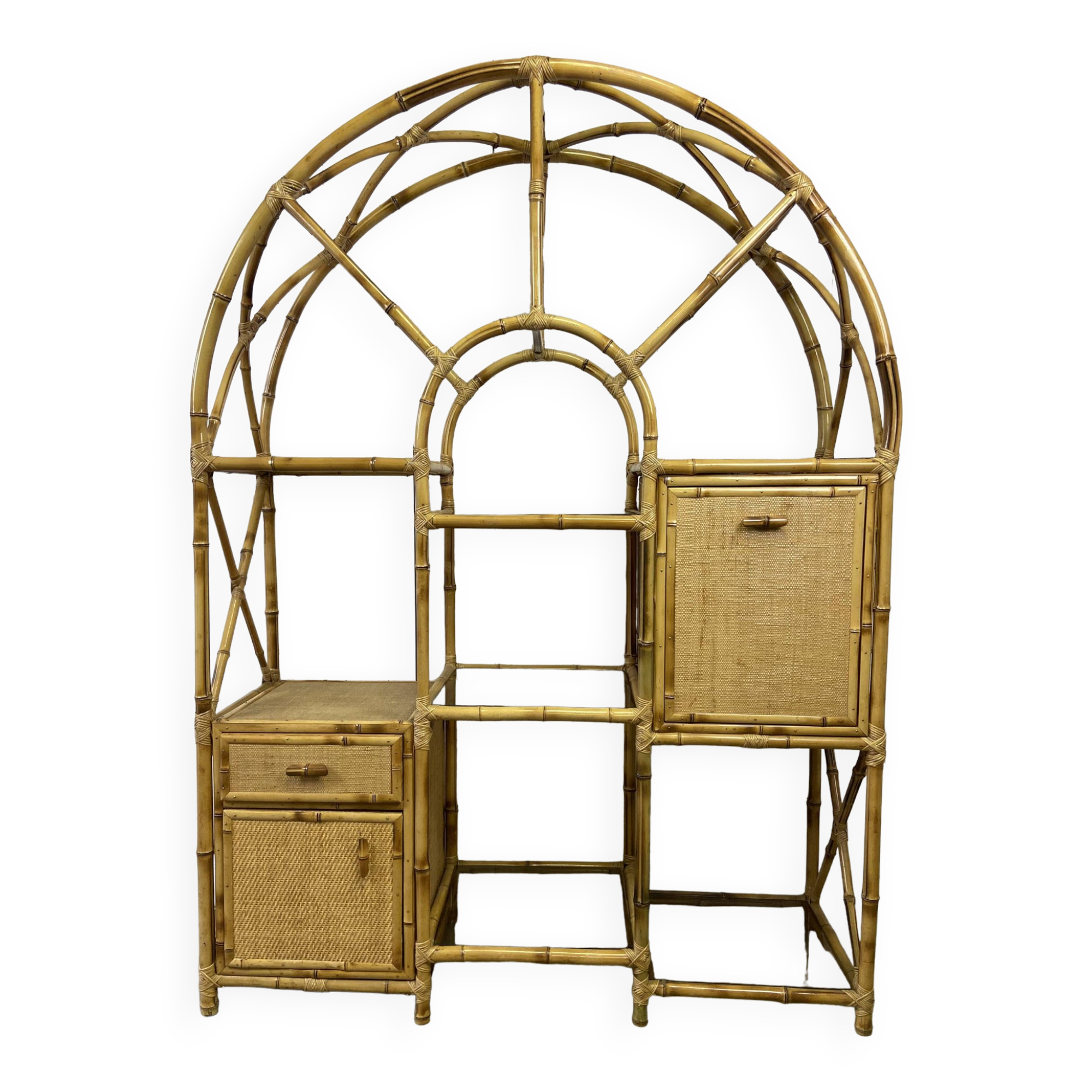 Vintage rattan shelf