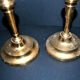 Set of 2 antique hand-chiselled gilded bronze candlesticks – Pair of 18th-century candle holders.
