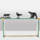 Peter Ghyczy. Glass and gilded brass console. 1970s.
