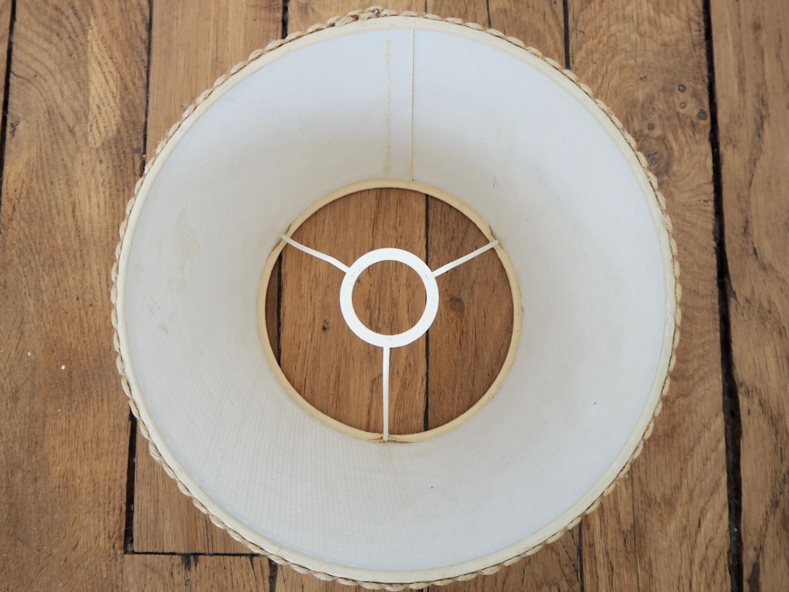 Vintage beige jute lampshade H14cm