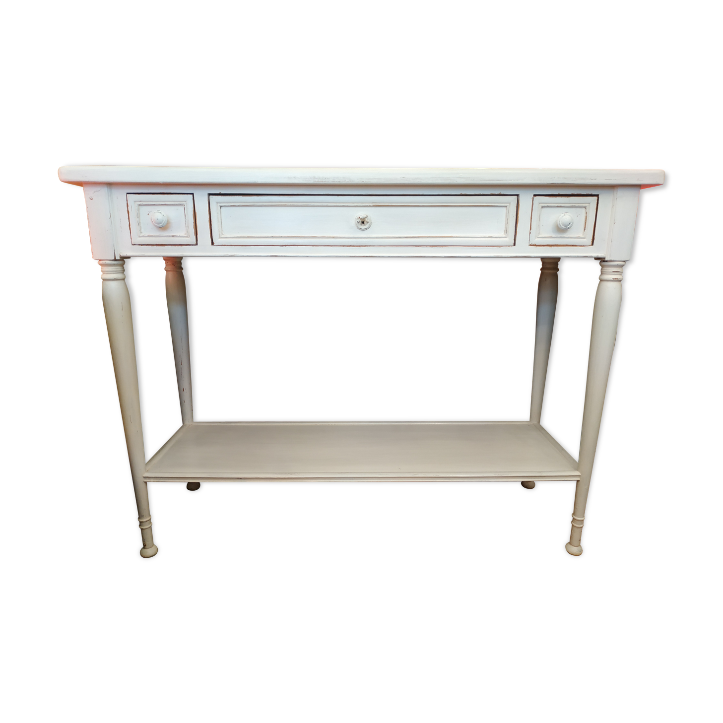 Linen-coloured patinated console