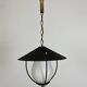 50s lantern pendant light, opaline and metal