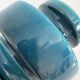 Vase céramique craquelée bleu canard 1970