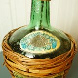 Demijohn faceted glass & rattan 1976