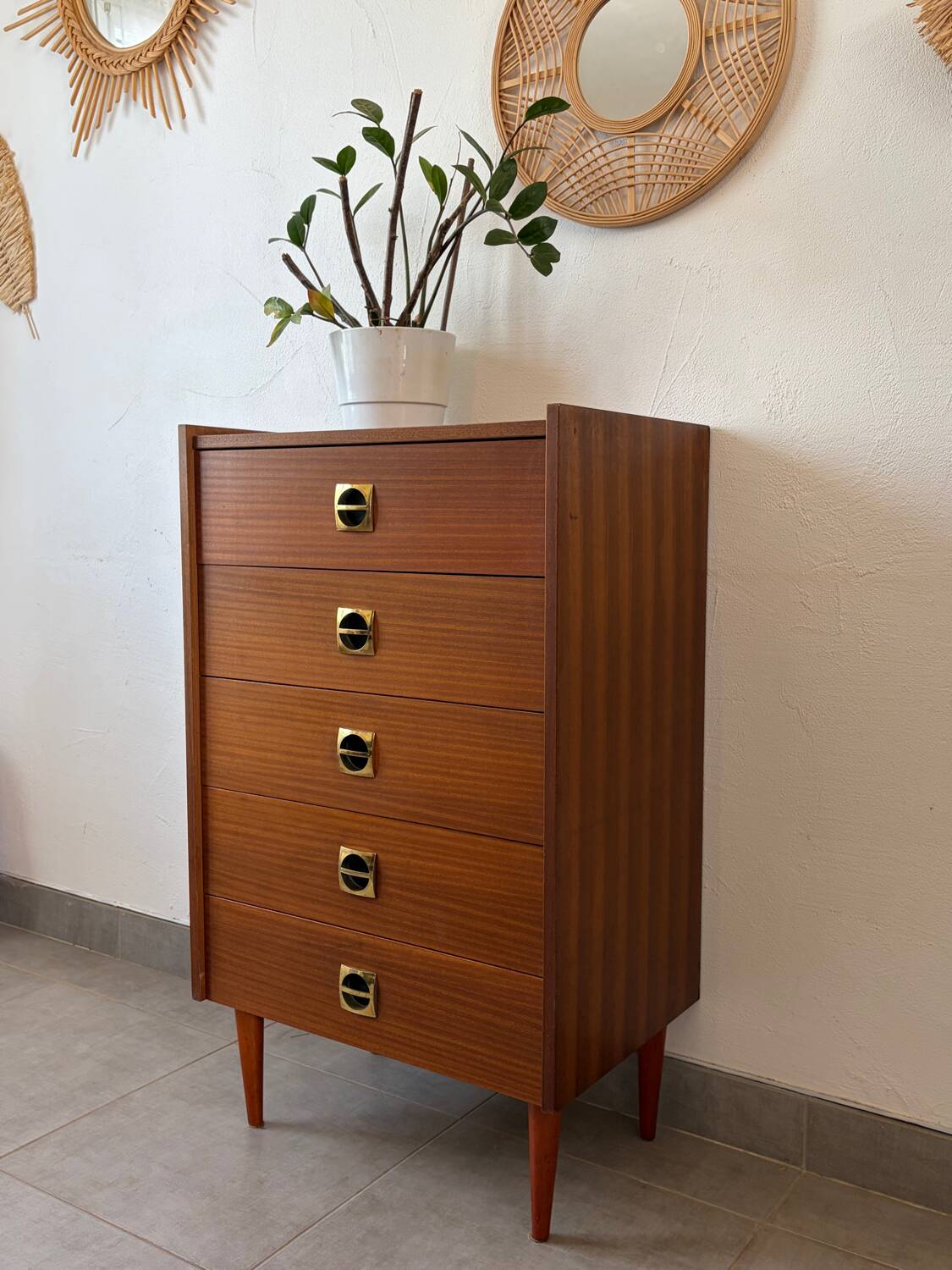 Vintage teak chest of drawers/commode