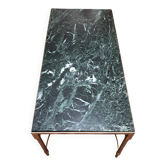 Coffee table in brass and veined green marble from the 1960s.